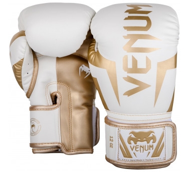 Боксерские перчатки VENUM ELITE - WHITE/GOLD