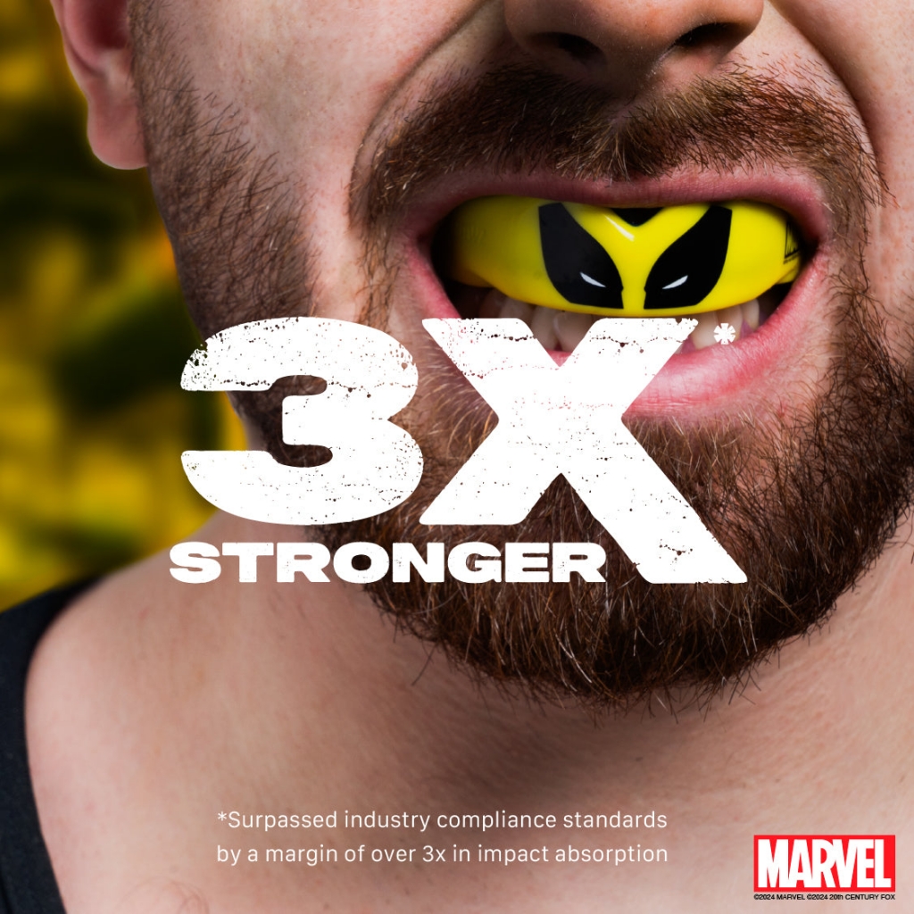 Капа SafeJawz Marvel Wolverine, жёлтая, для взрослых