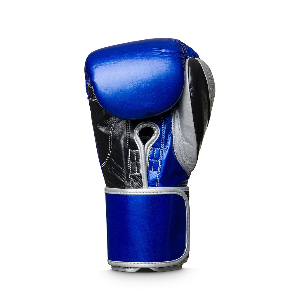 Перчатки боксерские LEADERS LS Series Long Velcro Custom BL/BK/SIL