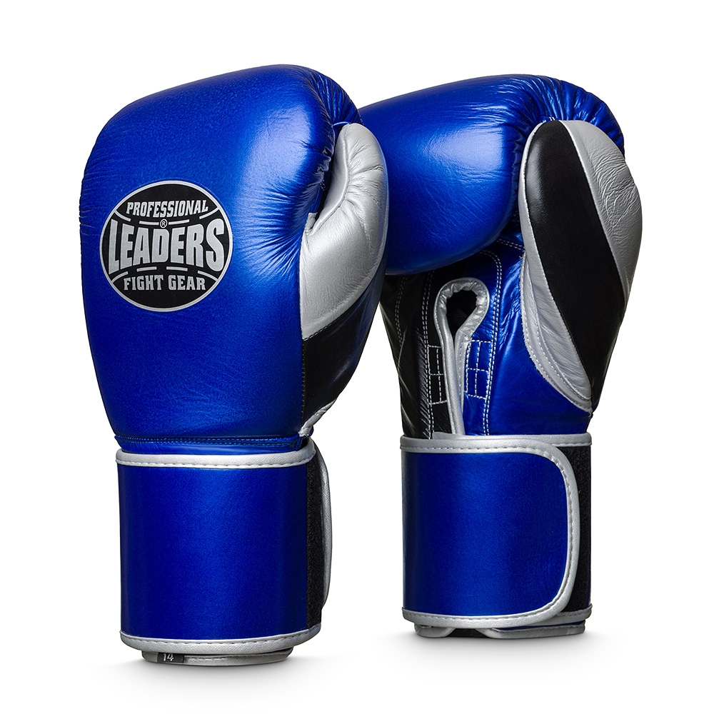 Перчатки боксерские LEADERS LS Series Long Velcro Custom BL/BK/SIL