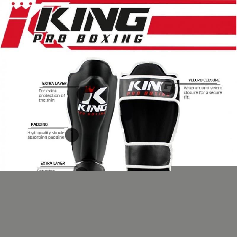 Накладки на ноги  King Pro Boxing Shinguard, PU-SGK-3-blk-white