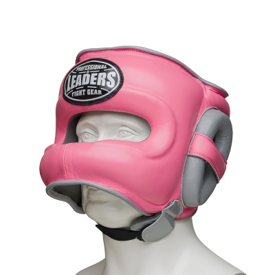 Шлем боксерский LEADERS FANCY с бамперной защитой PNK/GR