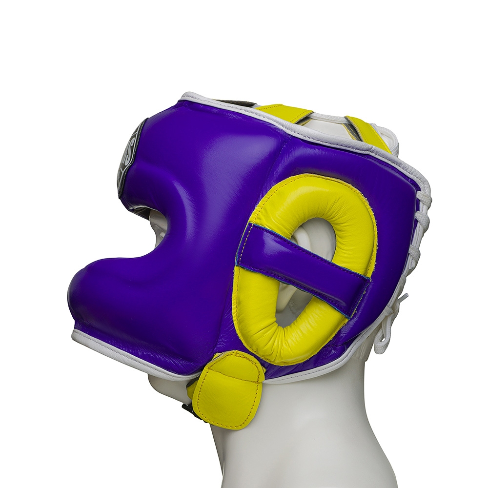 Шлем боксерский LEADERS FANCY с бамперной защитой PUR/YL