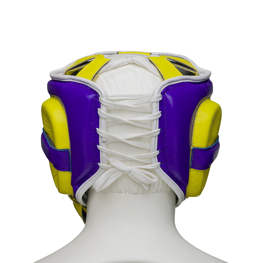Шлем боксерский LEADERS FANCY с бамперной защитой PUR/YL