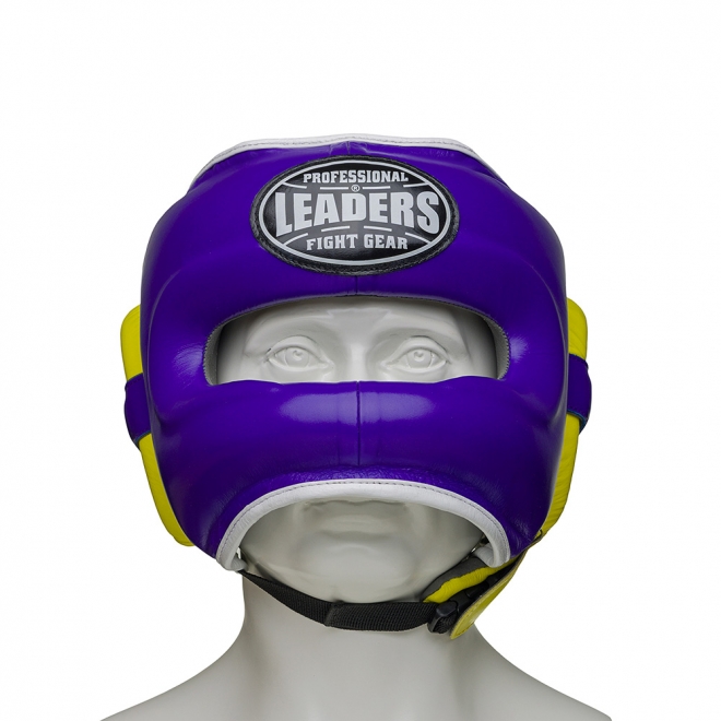 Шлем боксерский LEADERS FANCY с бамперной защитой PUR/YL