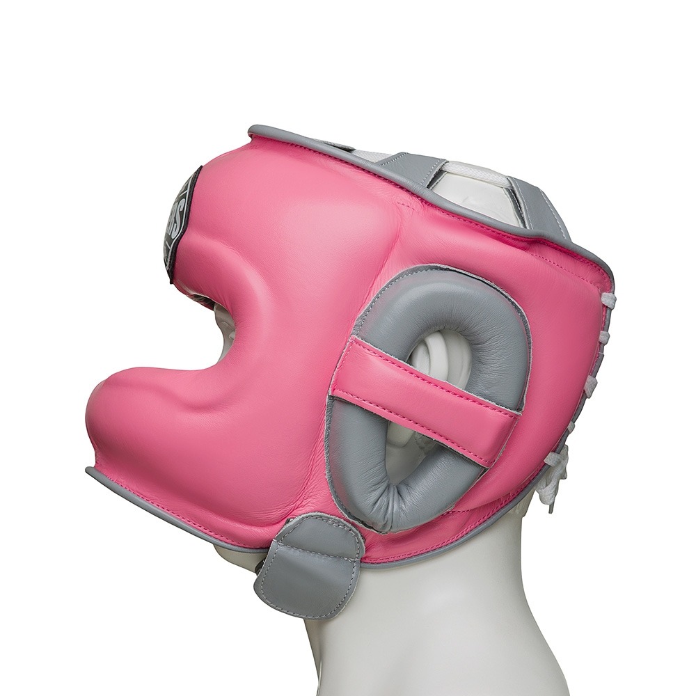 Шлем боксерский LEADERS FANCY с бамперной защитой PNK/GR