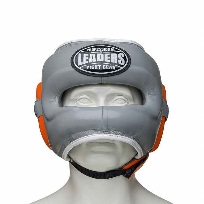 Шлем боксерский LEADERS FANCY с бамперной защитой GR/OR