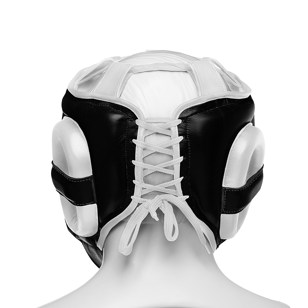 Шлем боксерский LEADERS LS с бамперной защитой BK/WH