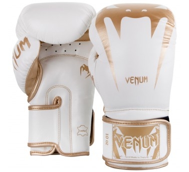 Боксерские перчатки VENUM GIANT 3.0 - NAPPA LEATHER - WHITE/GOLD