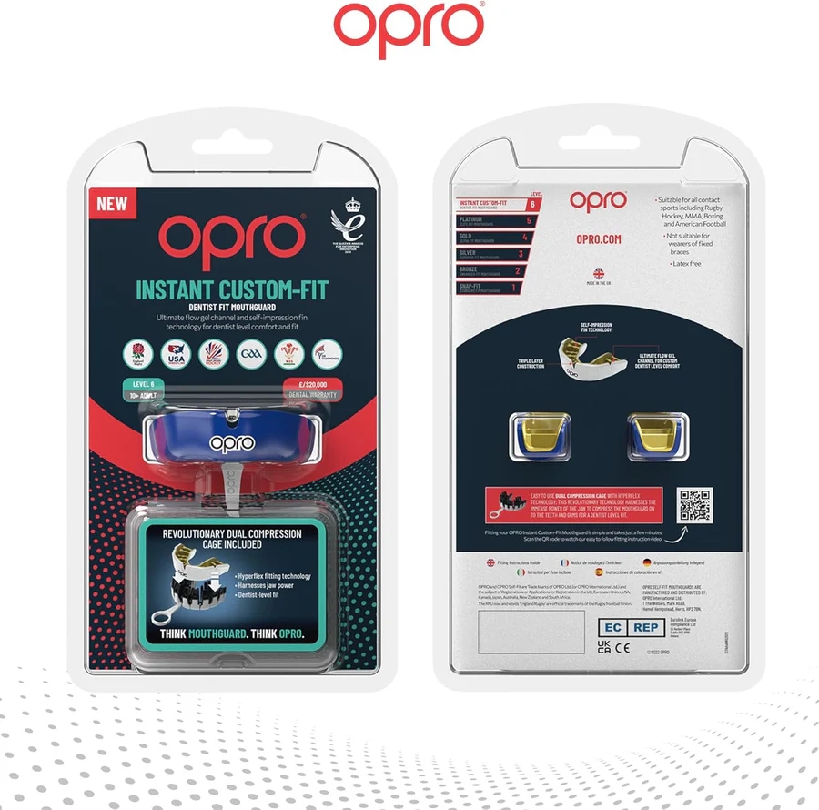 Капа мгновенной индивидуальной посадки Opro Custom-Fit, тёмно-синяя