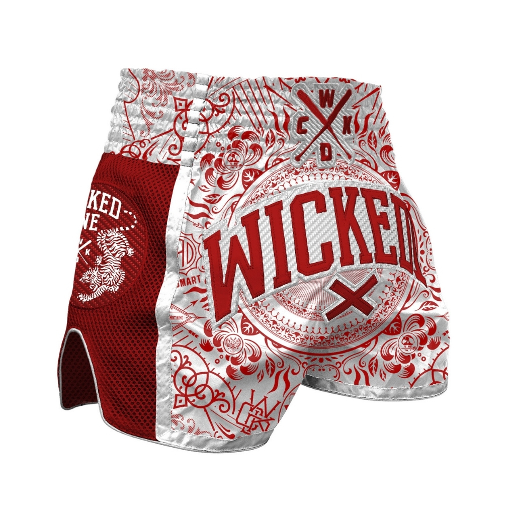 Шорты Wicked one MUAY-THAI SHORT BRAIN WHITE/RED