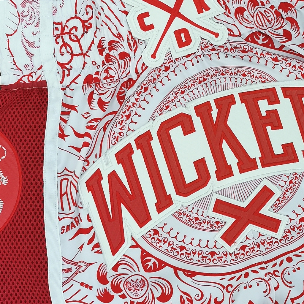 Шорты Wicked one MUAY-THAI SHORT BRAIN WHITE/RED