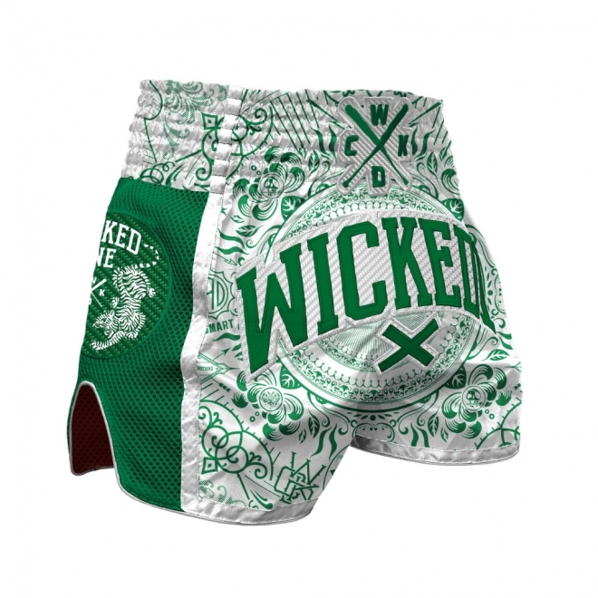 Шорты Wicked one MUAY-THAI SHORT BRAIN WHITE/GREEN