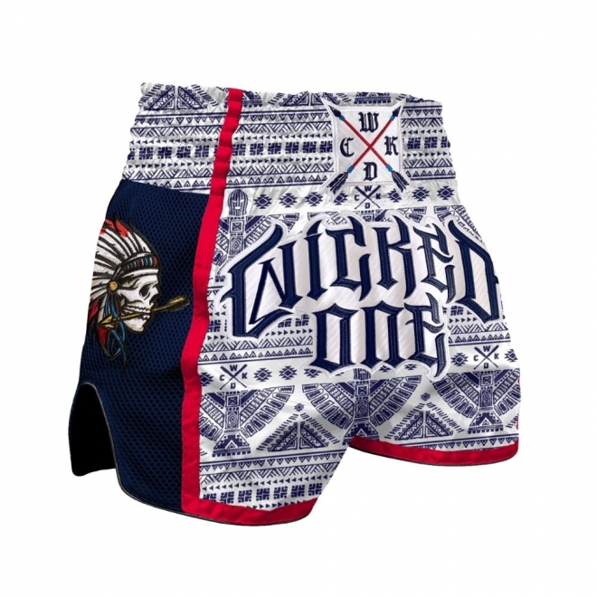 Шорты MUAY-THAI INDIAN SKULL BLANC
