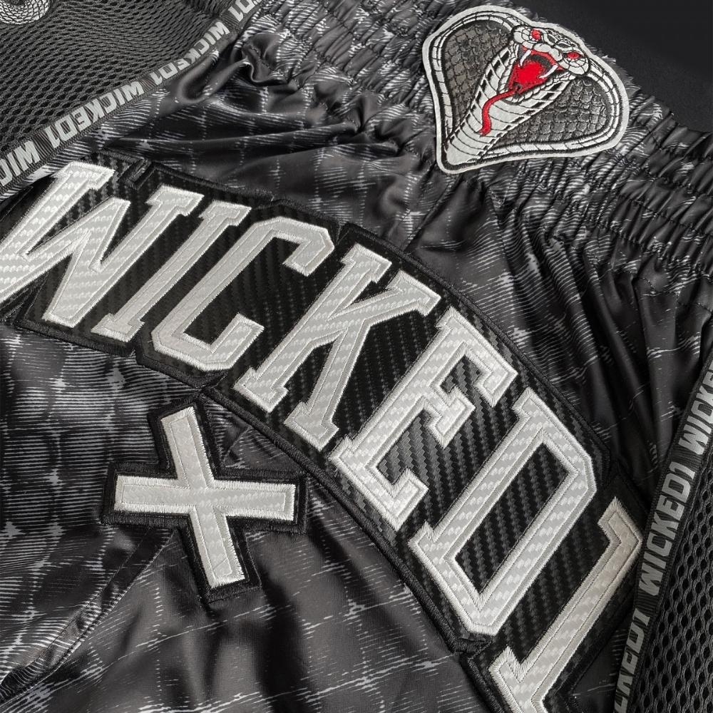 Шорты SHORT MUAY-THAI COBRA NOIR SILVER