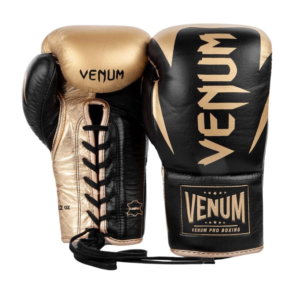 Боксерские перчатки VENUM HAMMER PRO - WITH LACES - BLACK/GOLD